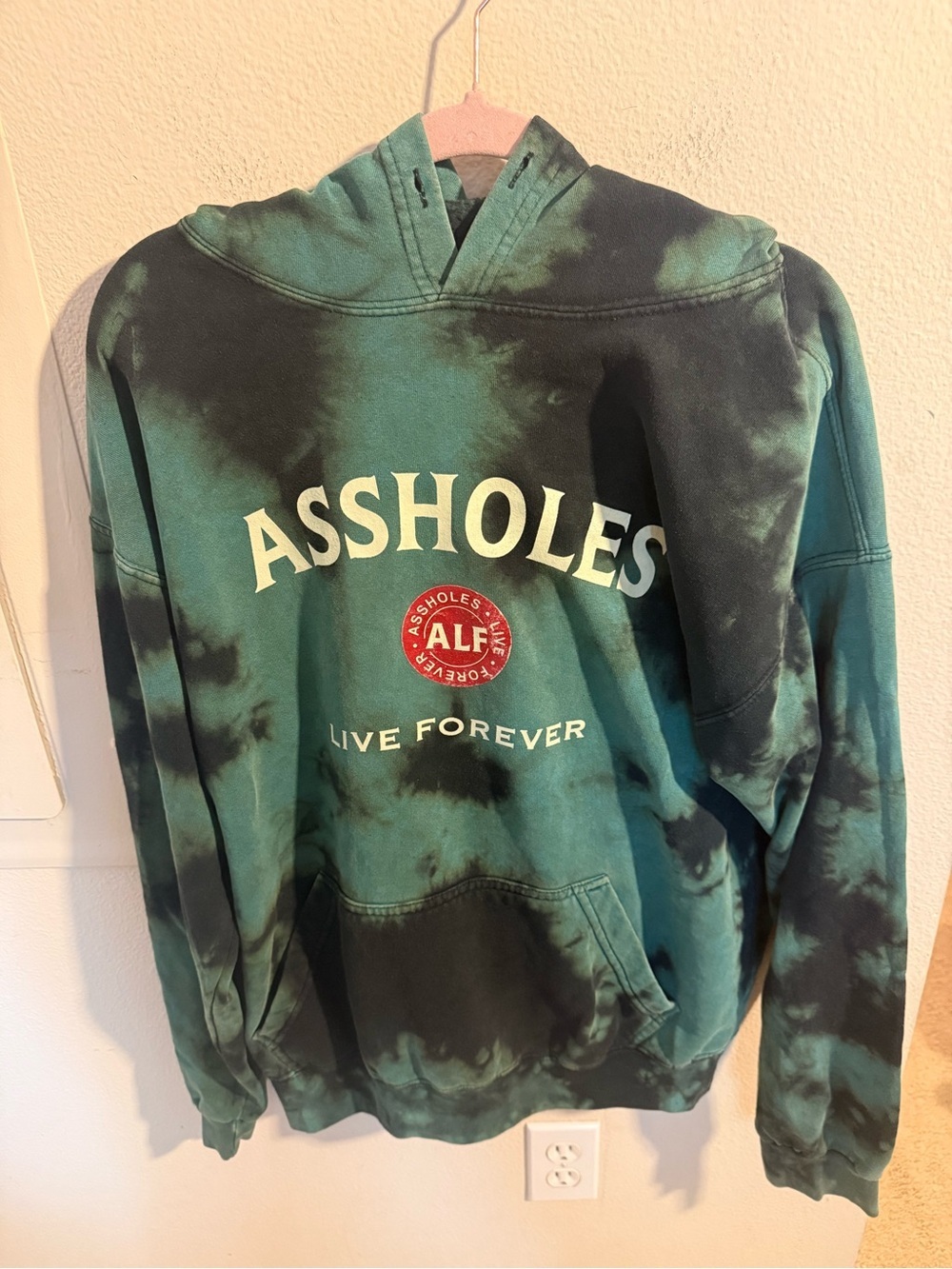 Assholes Live Forever ALF Tie Dye Pullover Hoodie Large USA